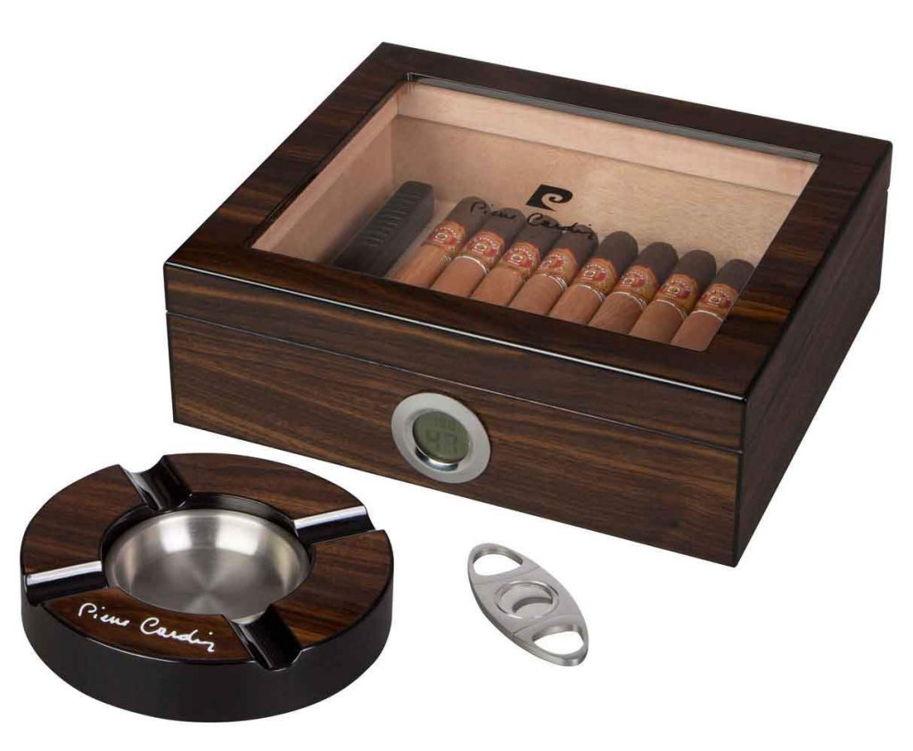 Pierre Cardin Bastrop Glass Top Cigar Humidor
